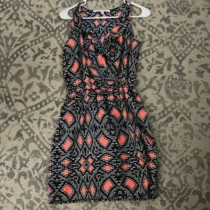 Collective Concepts Navy and Coral Tribal Dress